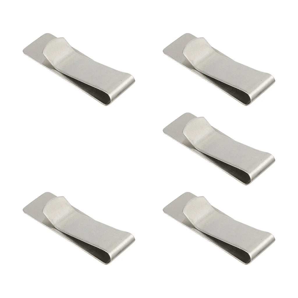 5-Pack Stainless Steel Multi-Function Metal Cash & File Clips Metal Organizer Clips PLUSH