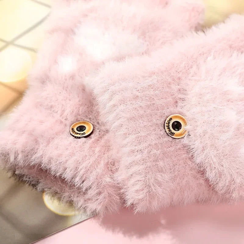 Winter Cat Paw Mittens – Convertible Flip Top Knit Gloves Convertible Winter Mittens PLUSH