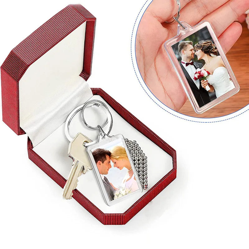 Clear Acrylic Photo Keychain Blank with Split Ring – DIY Gift Keychain Blank PLUSH