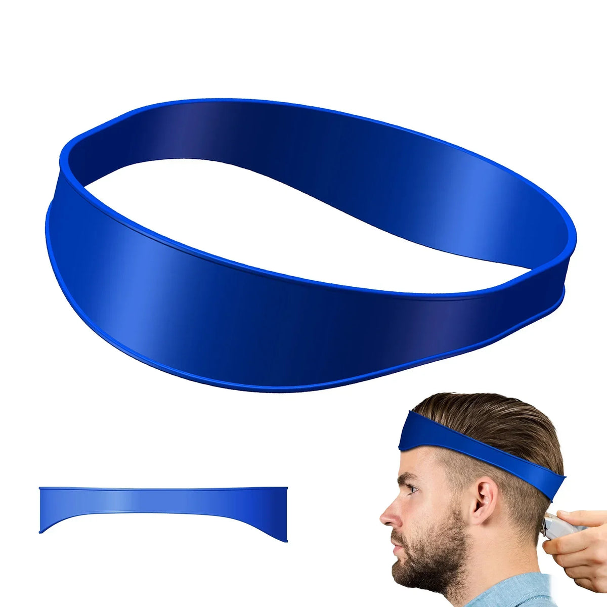 Silicone Fade Haircut Template – DIY Neckline Shaving Guide Haircut Guide Tool PLUSH blue