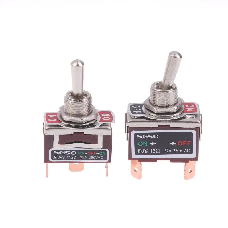 32A 250VAC Rocker Toggle Switch 2/3/4/6 Pin Brass Screw Rocker Toggle Switch PLUSH