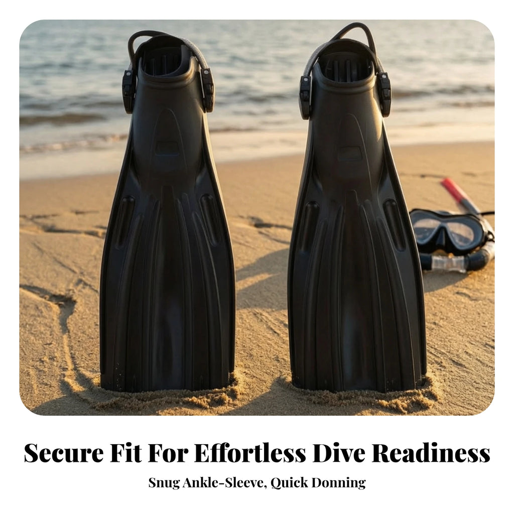 Open-Heel Scuba Fins with Spring Straps | High Performance Scuba Diving Fins PLUSH