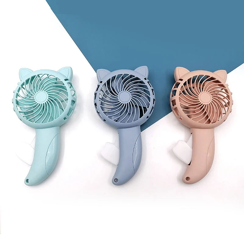 Portable Hand Pressure Mini Fan – No Battery Cartoon Handheld Handheld Mini Fan PLUSH