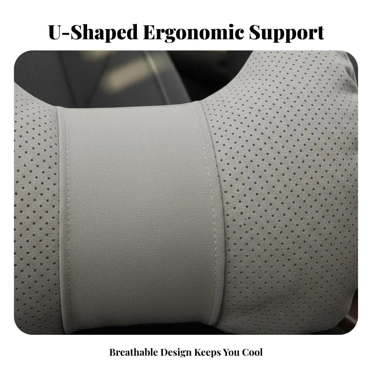 Ergonomic Car Headrest Neck Pillow – Suede Cover | PLUSH Car Headrest Pillow PLUSH