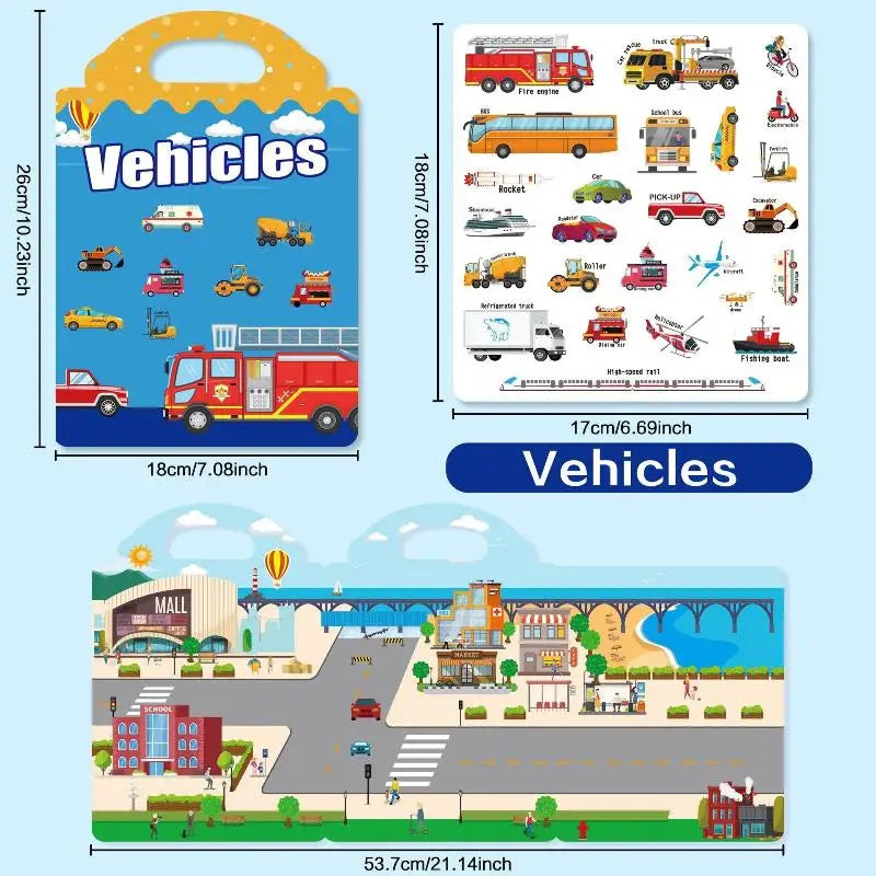 Jelly Sticker Book for Kids – Reusable Scene Puzzle Activity Kids Sticker Book PLUSH A3