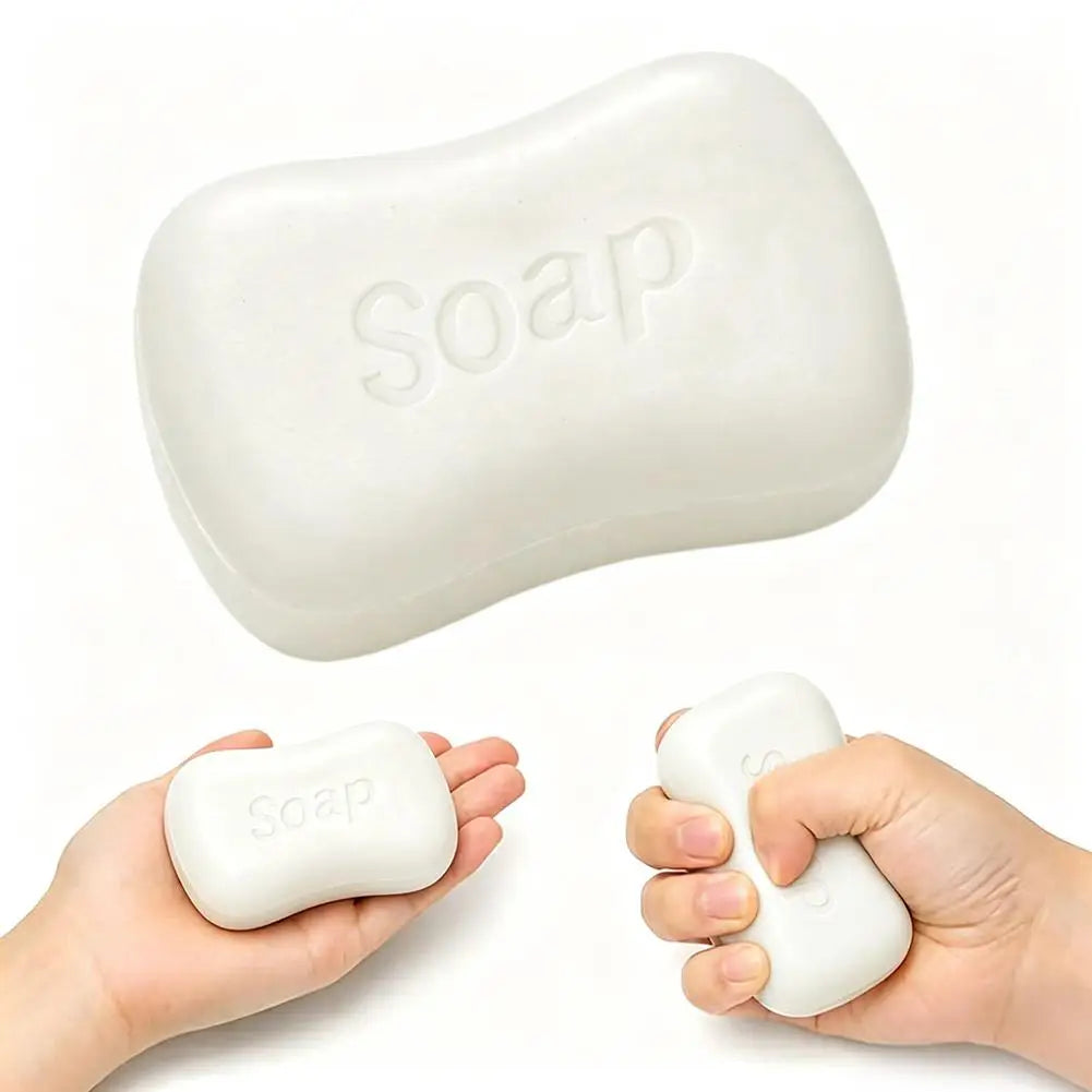 Slow Rebound PU Soap Squeeze Toy – Desk Fidget for Students Squishy Fidget Toy PLUSH White