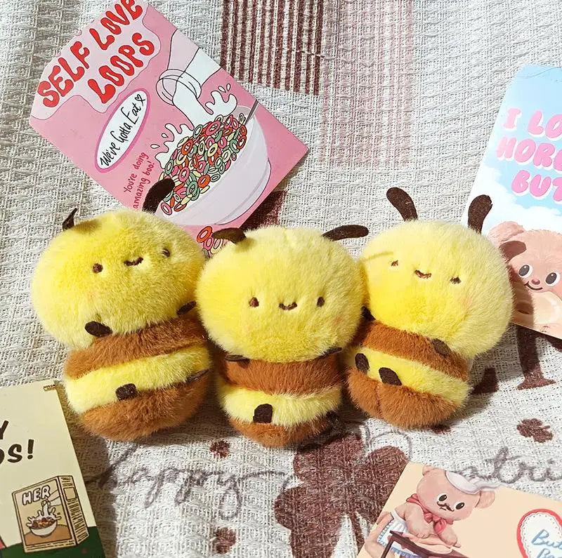 Cute Bee Plush Keychain 4" Soft Bag Charm Pendant Plush Keychain Charm PLUSH