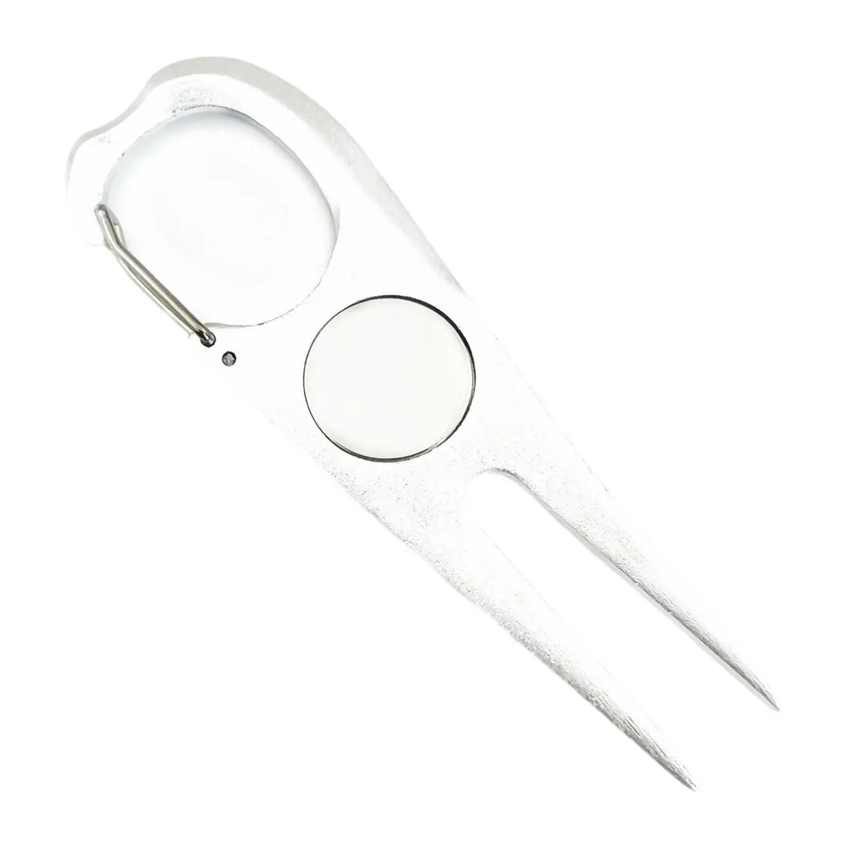 Golf Divot Repair Tool with Ball Marker – Stainless Steel Fork Golf Divot Tool PLUSH Silver