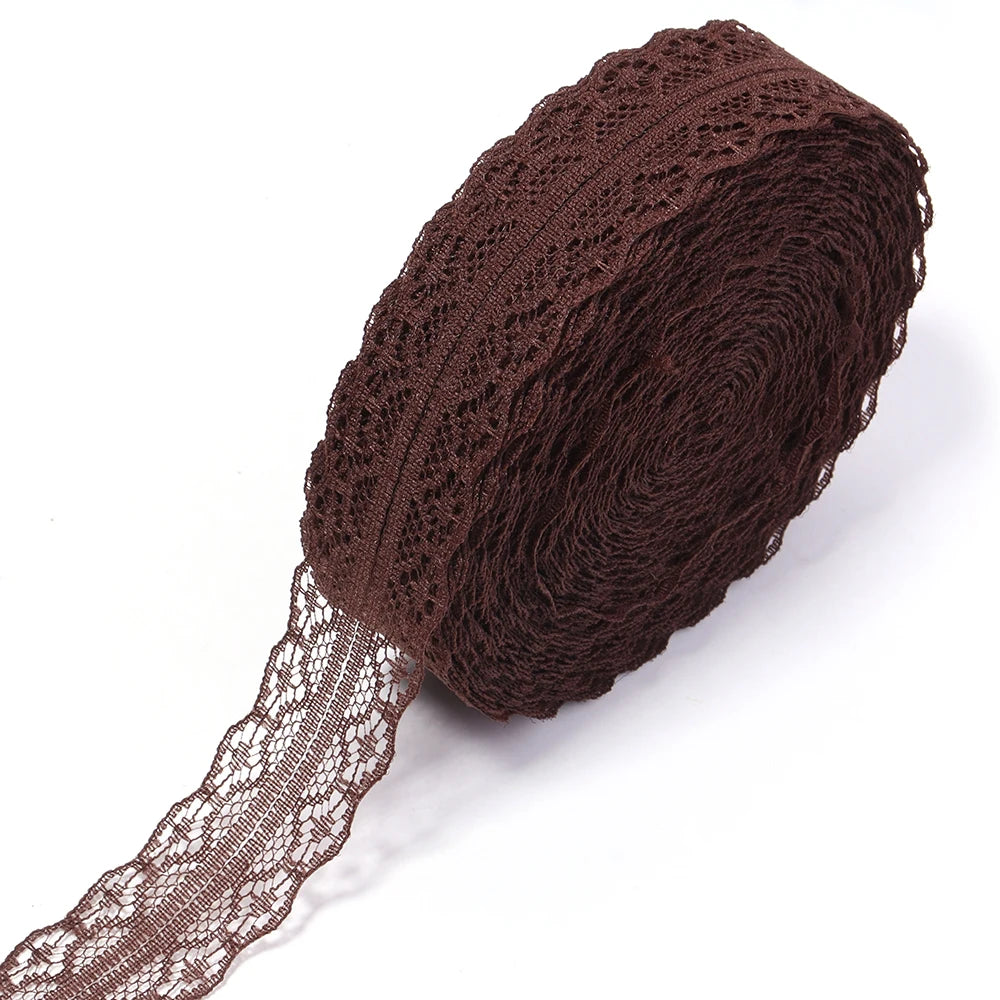 20 Yards 28mm Lace Ribbon – DIY Bows, Chokers & Sewing Trim Lace Craft Ribbon PLUSH brown