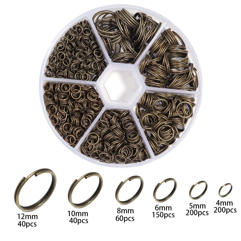 Metal Jump Rings Double Loop Split Ring Connectors – 6 Sizes Jewelry Findings PLUSH antique bronze
