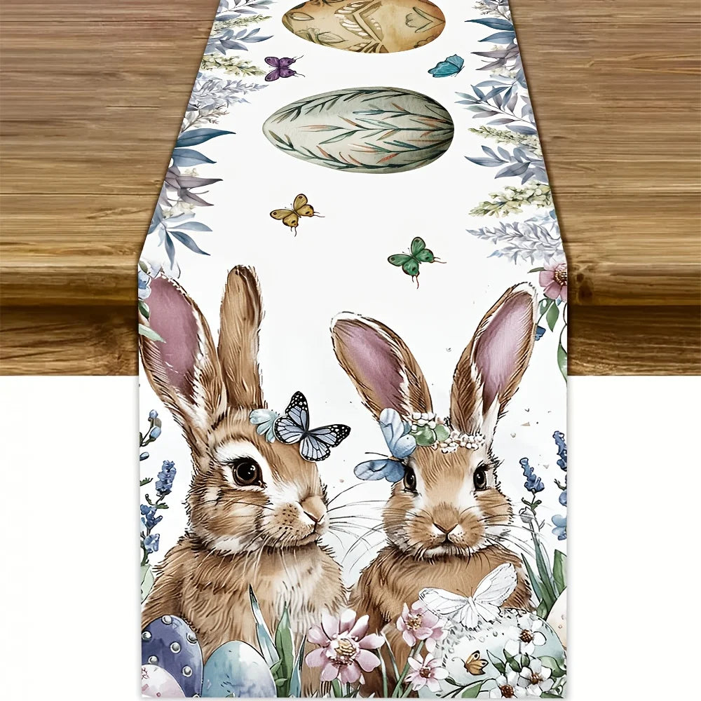 Easter Tablecloth Polyester Table Runner – Parties & Gatherings Holiday Table Runner PLUSH