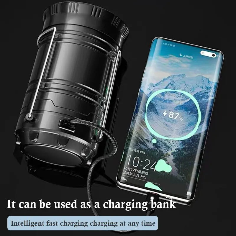Solar Rechargeable Telescopic LED Camping Lantern – 300 Lumens Solar Camping Lantern PLUSH