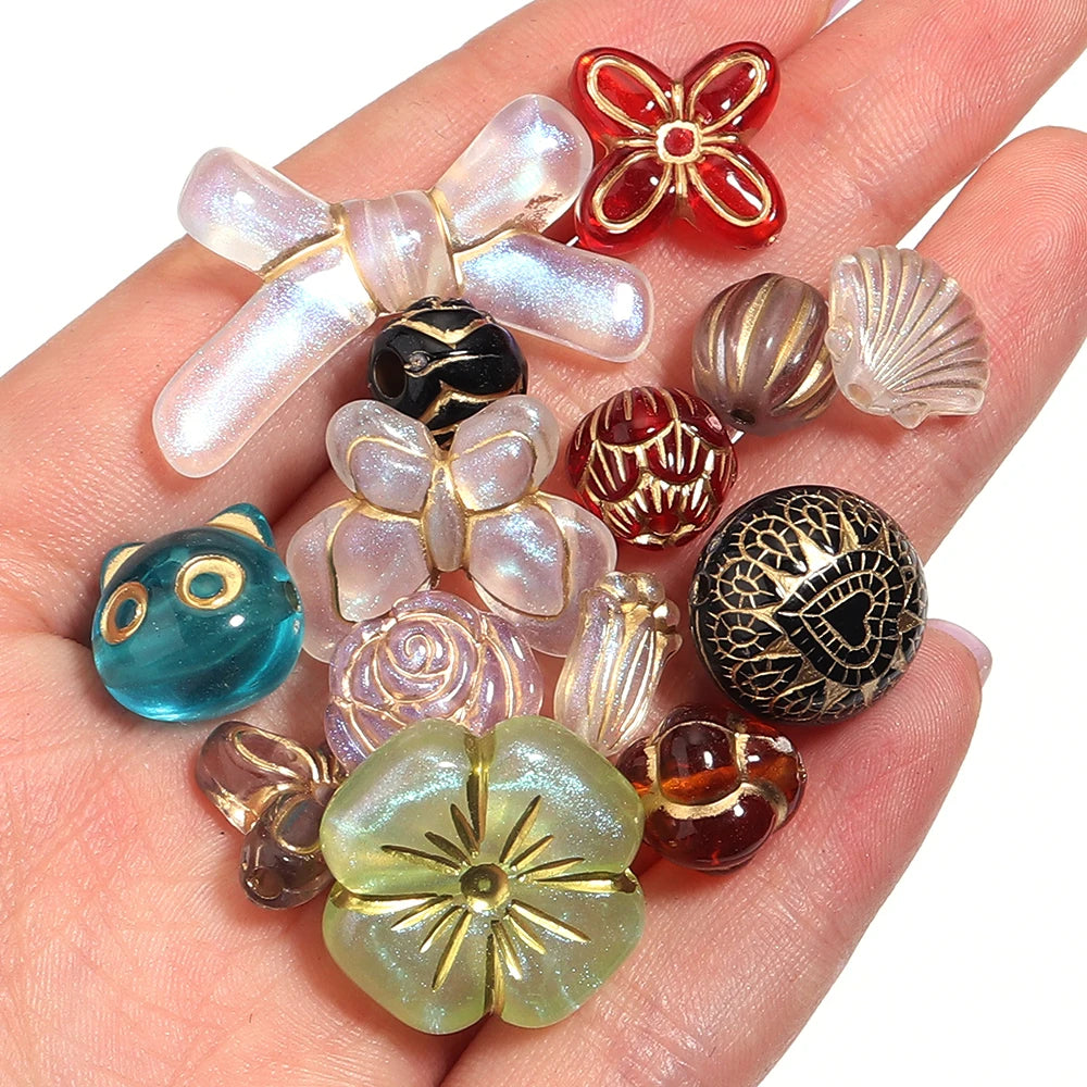 50g Vintage Acrylic Butterfly Flower Spacer Beads – DIY Jewelry Acrylic Spacer Beads PLUSH