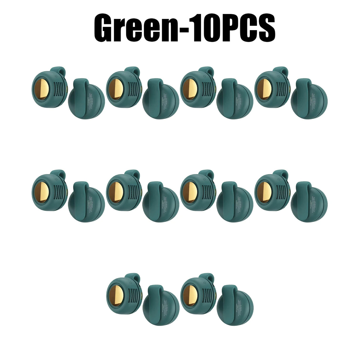 Bladeless Clip-On Mini Fan USB Rechargeable – Travel Fan Personal Clip-On Fan PLUSH Green 10PCS