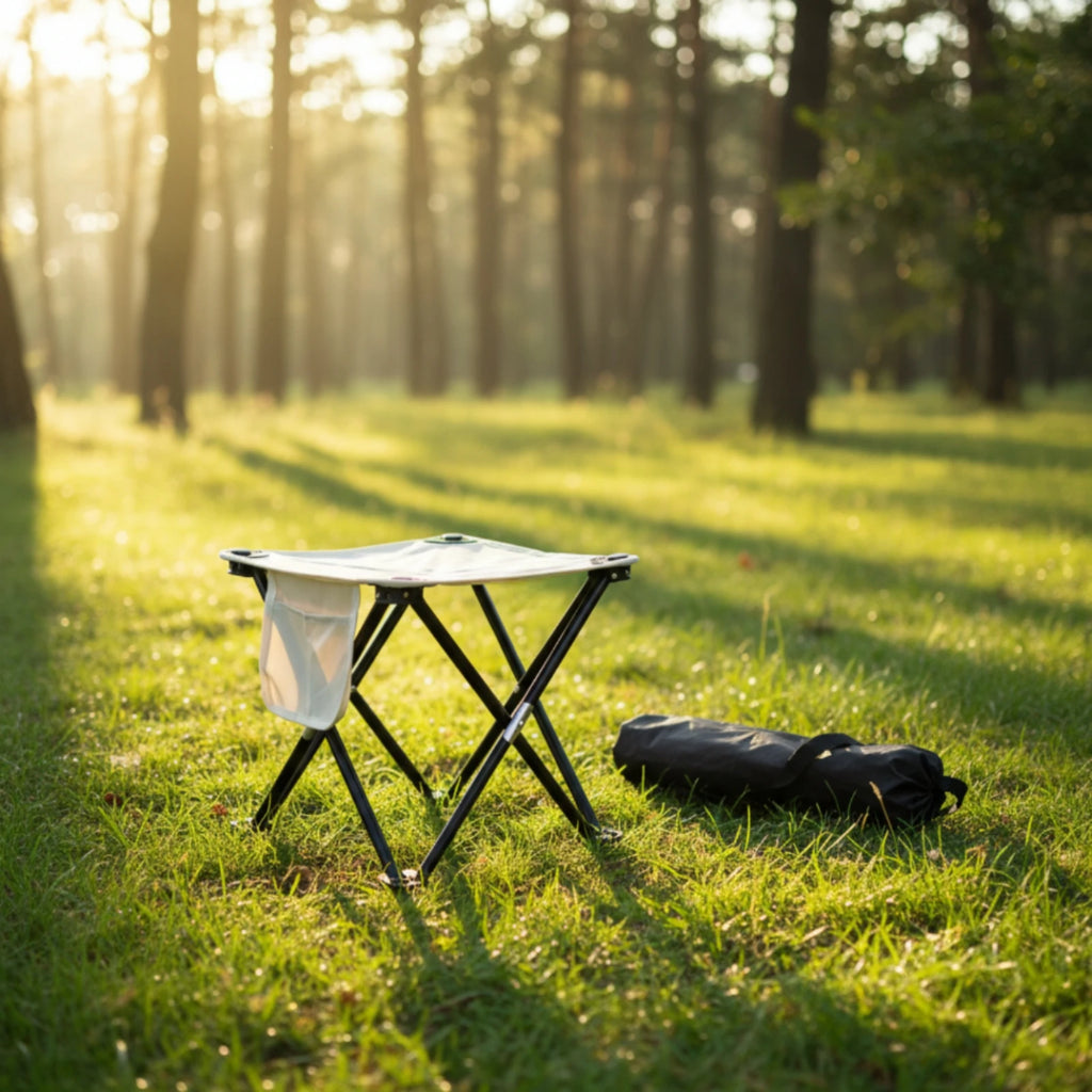 Collapsible Camping Stool with Carry Bag | Outdoor Seat Folding Camp Stool PLUSH