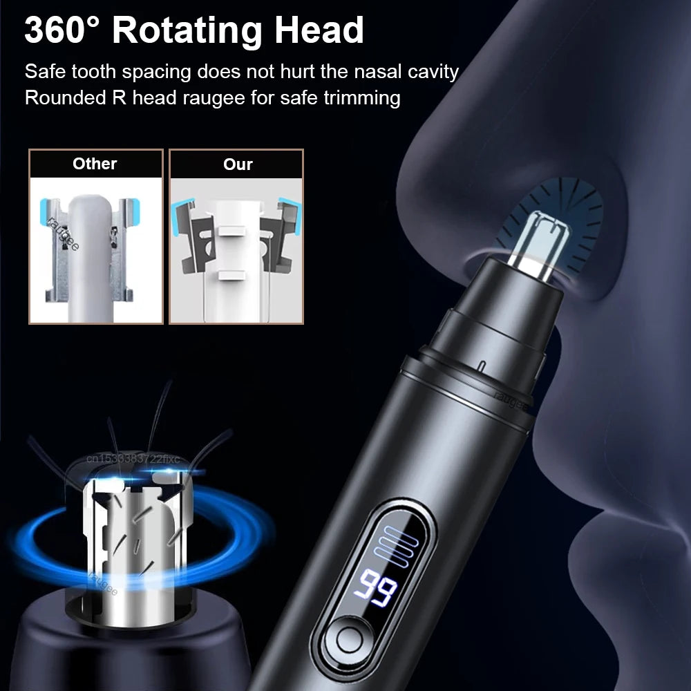 Raugee Electric Nose & Ear Hair Trimmer – Rechargeable Nose & Ear Trimmer PLUSH