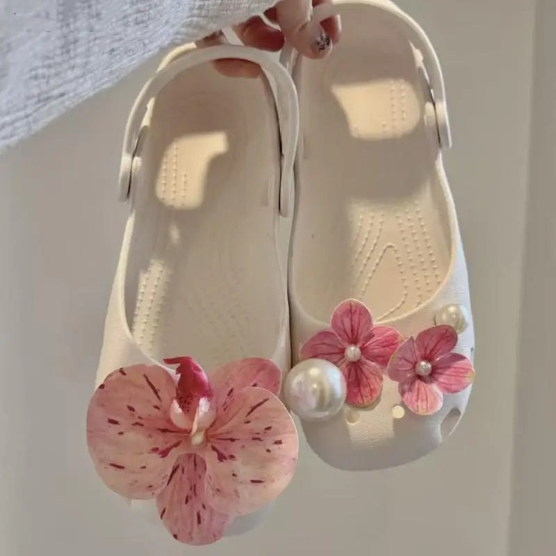 Flower Rhinestone Pearl Shoe Charms Kit – Ballet Shoe Decor Shoe Charm Set PLUSH A3