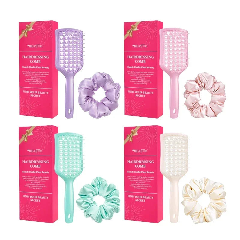 Hollow Comb & Velvet Headband Gift Box Set – Unisex Hair Accessory Gift Set PLUSH