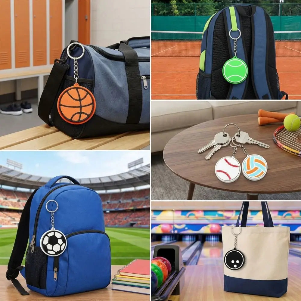 Sports Ball Clicker Keychain – Basketball Football Tennis Novelty Keychain PLUSH