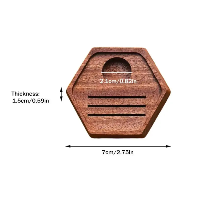 Wooden Hexagon Espresso Puck Screen Stand 51/53/58MM Coffee Accessory Stand PLUSH Coffee