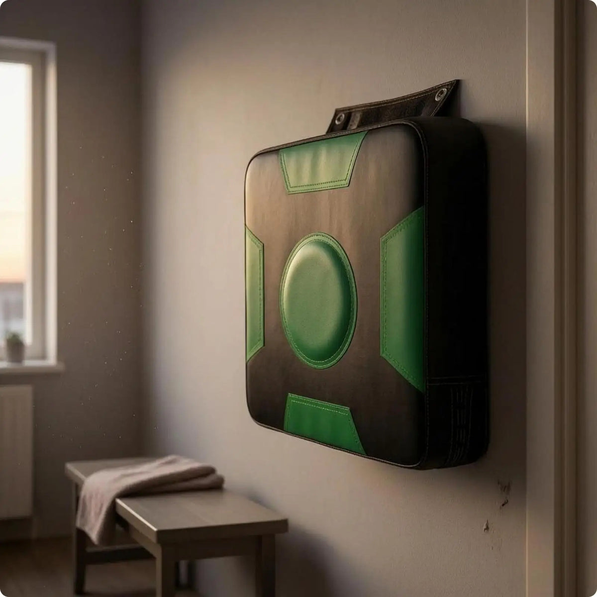 Wall-Mounted Boxing Target Pad – 40x40cm PU Punching Pad Boxing Target Pad PLUSH GreenBlack