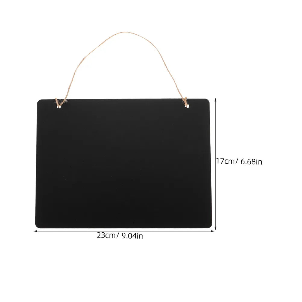 3-Pack Double-Sided Wooden Chalkboard Signs with Jute Rope Chalkboard Hanging Sign PLUSH
