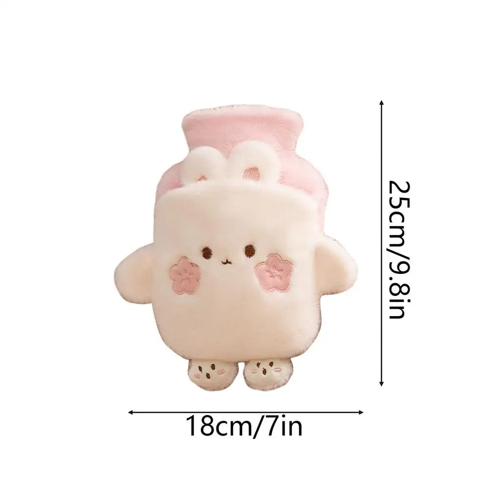 Fuzzy Plush Hot Water Bottle 1000ml – Neck, Back & Hand Warmer Plush Hot Water Bottle PLUSH Pink