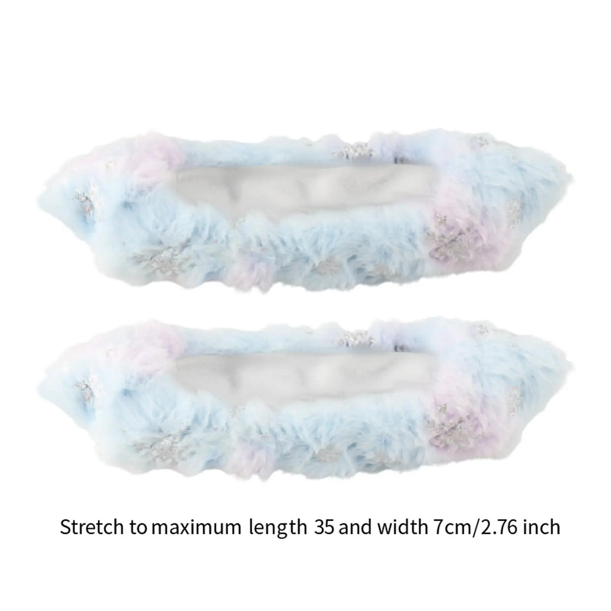 Flannel Ice Skate Blade Covers – Hockey & Figure Skate Guards Skate Blade Guards PLUSH A-Pink Blue