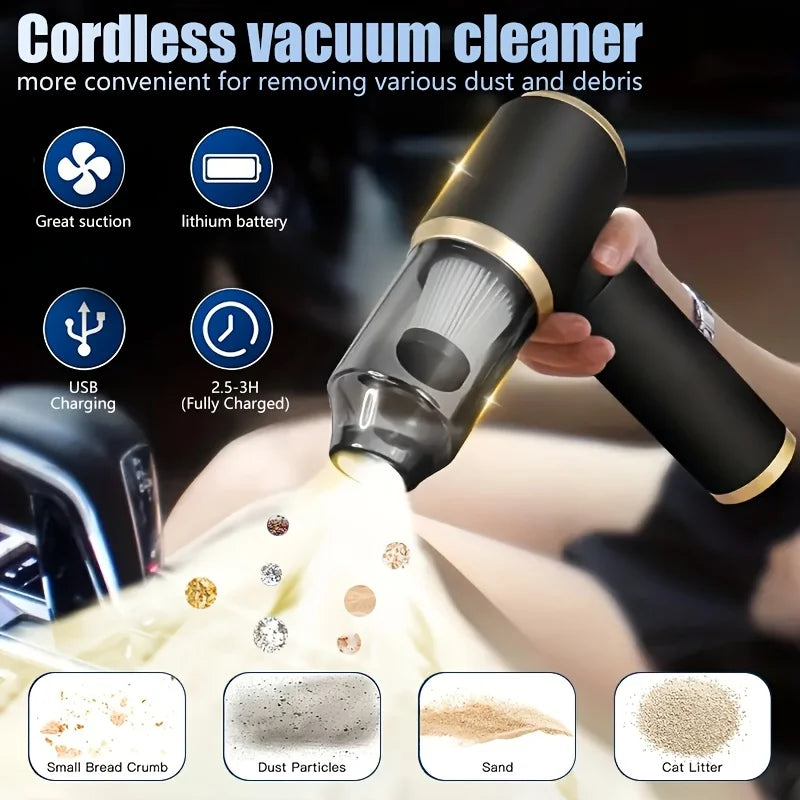 Cordless Handheld Vacuum – Blow & Suction, USB Rechargeable Mini Handheld Vacuum Cleaner PLUSH