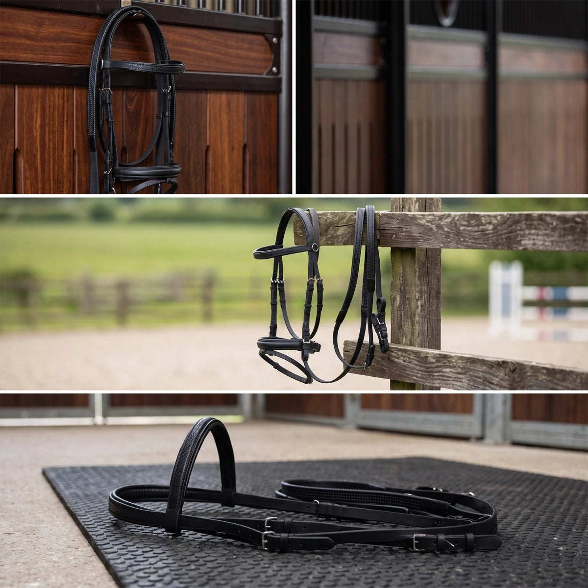 Horse Bridle with Reins – Easy-Clean Synthetic Equestrian Tack Horse Bridle PLUSH