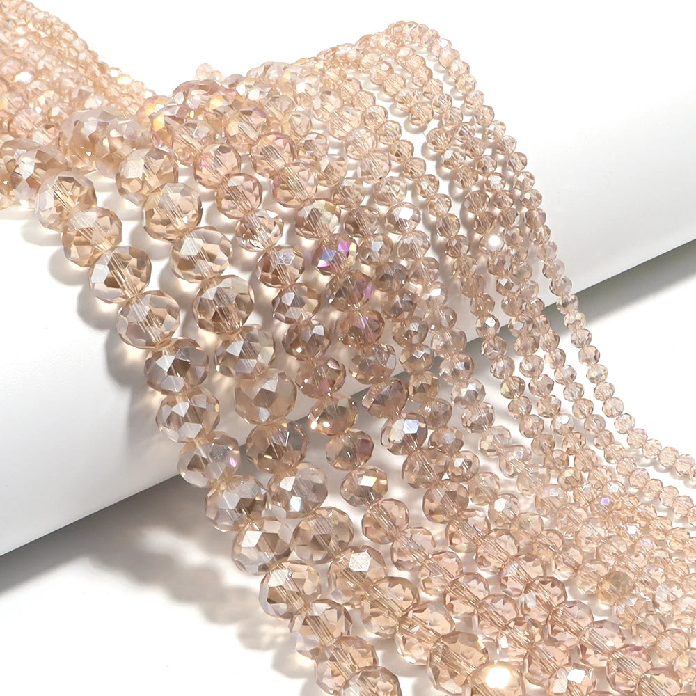 Champagne AB Faceted Crystal Glass Spacer Beads – DIY Jewelry Crystal Glass Beads PLUSH