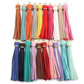 4pcs 10cm PU Leather Colorful Tassel Pendants – DIY Jewelry Tassel Jewelry Charm PLUSH mixed