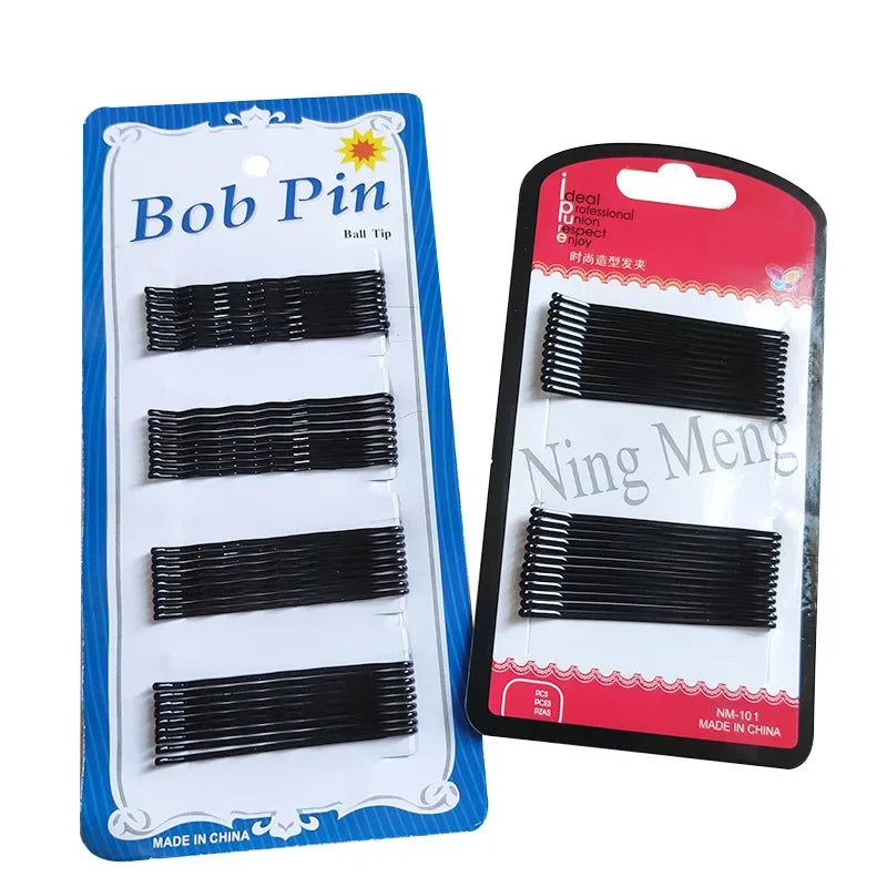 Women's Black Bobby Hair Clips & Barrettes 4–7cm Wave Straight Hair Clips & Barrettes PLUSH