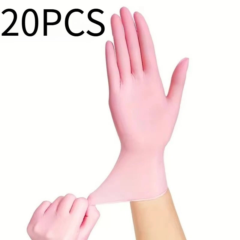 Light Pink Disposable Nitrile Gloves – Nail, Pet & Home Use Disposable Nitrile Gloves PLUSH Light Pink-20PCS XS