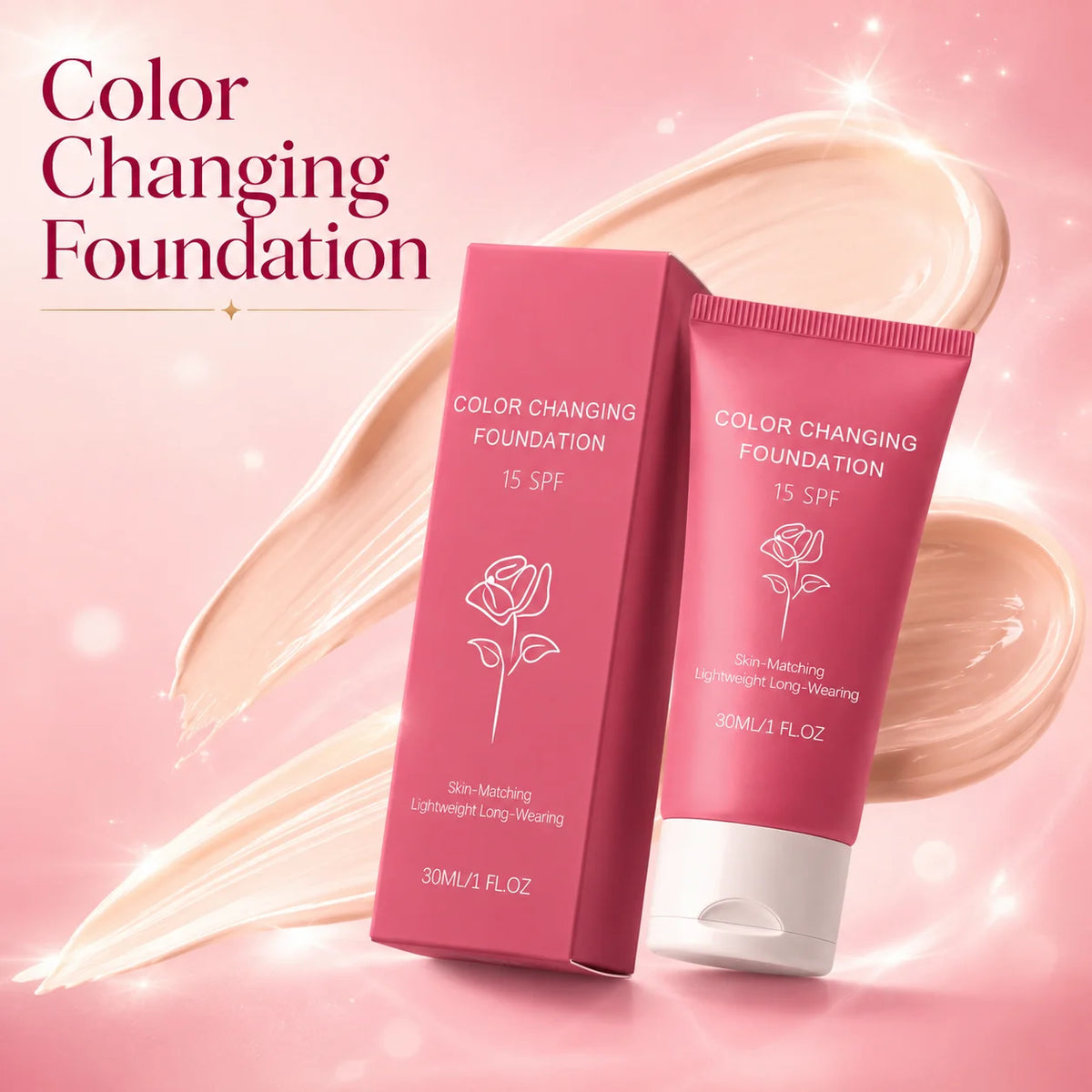 Korean Color Changing Foundation – SPF 15 Skin Tone Adapt Base Liquid Foundation PLUSH