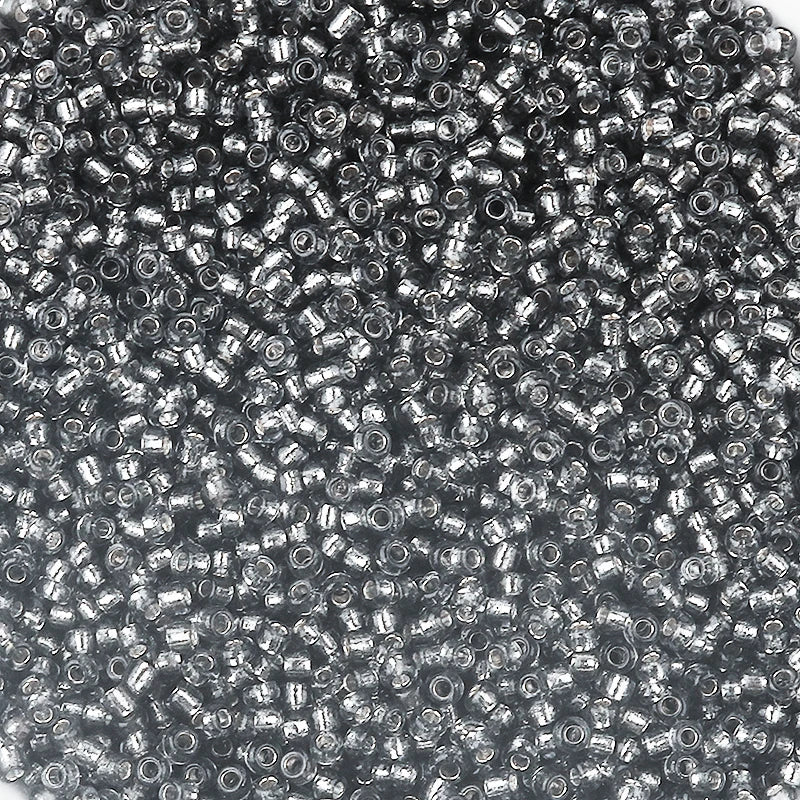 Silver Filled Glass Tube Seed Beads 10g – DIY Jewelry Making Glass Spacer Beads PLUSH gray