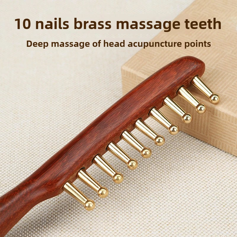Wood Meridian Comb & Massage Board – Hair Detangling & Scalp Scalp Massage Comb PLUSH