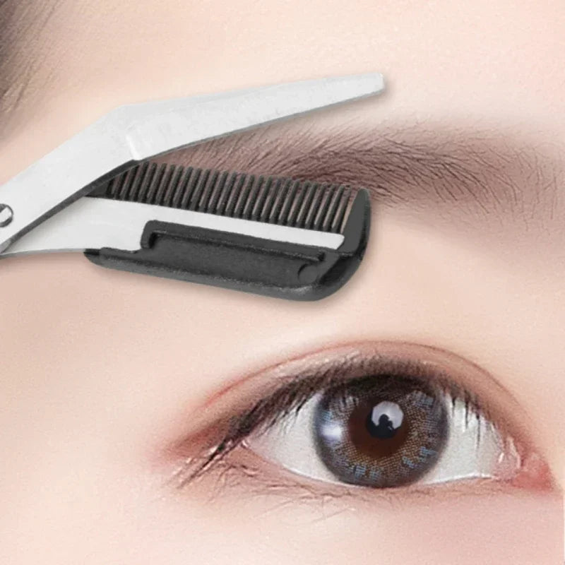 Stainless Steel Eyebrow Trimmer with Comb – Shaping Tool Eyebrow Trimmer PLUSH