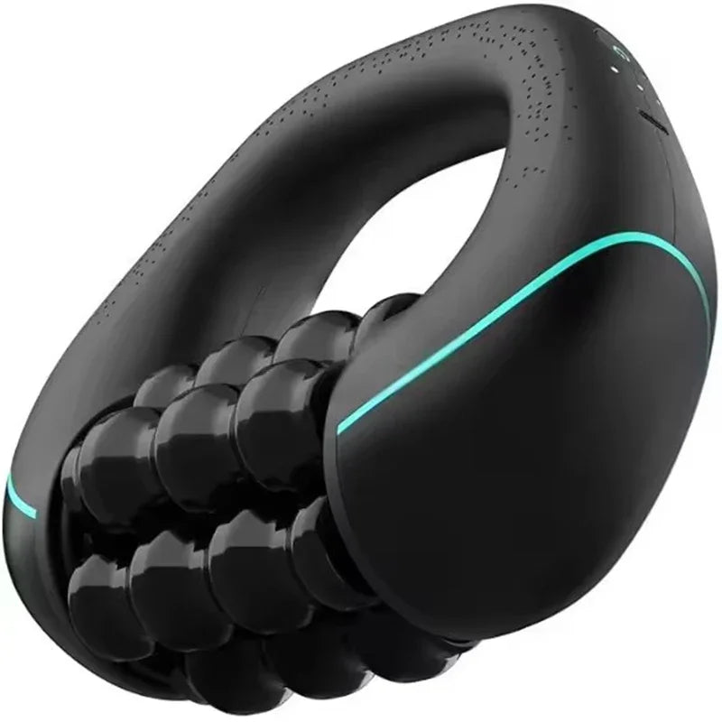 Portable Vibrating Massage Roller | USB Rechargeable, Adjustable Speed Handheld Massager PLUSH Black USB Type-C