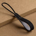Retro Cowhide Leather Keychain | Vintage Car Key Ring Holder Leather Keychain PLUSH Black-Grey