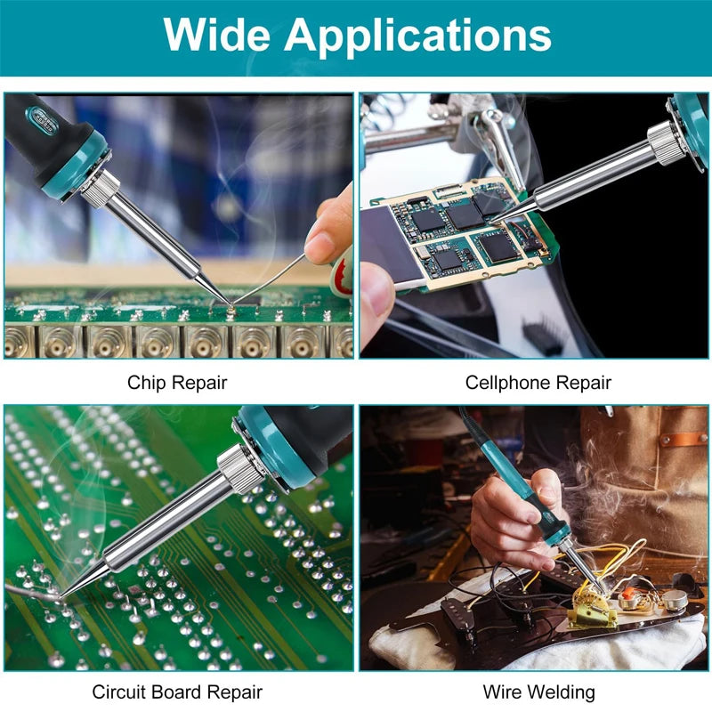 60W Cordless Soldering Iron for Makita & DeWalt Battery – 510℃ Cordless Soldering Iron PLUSH