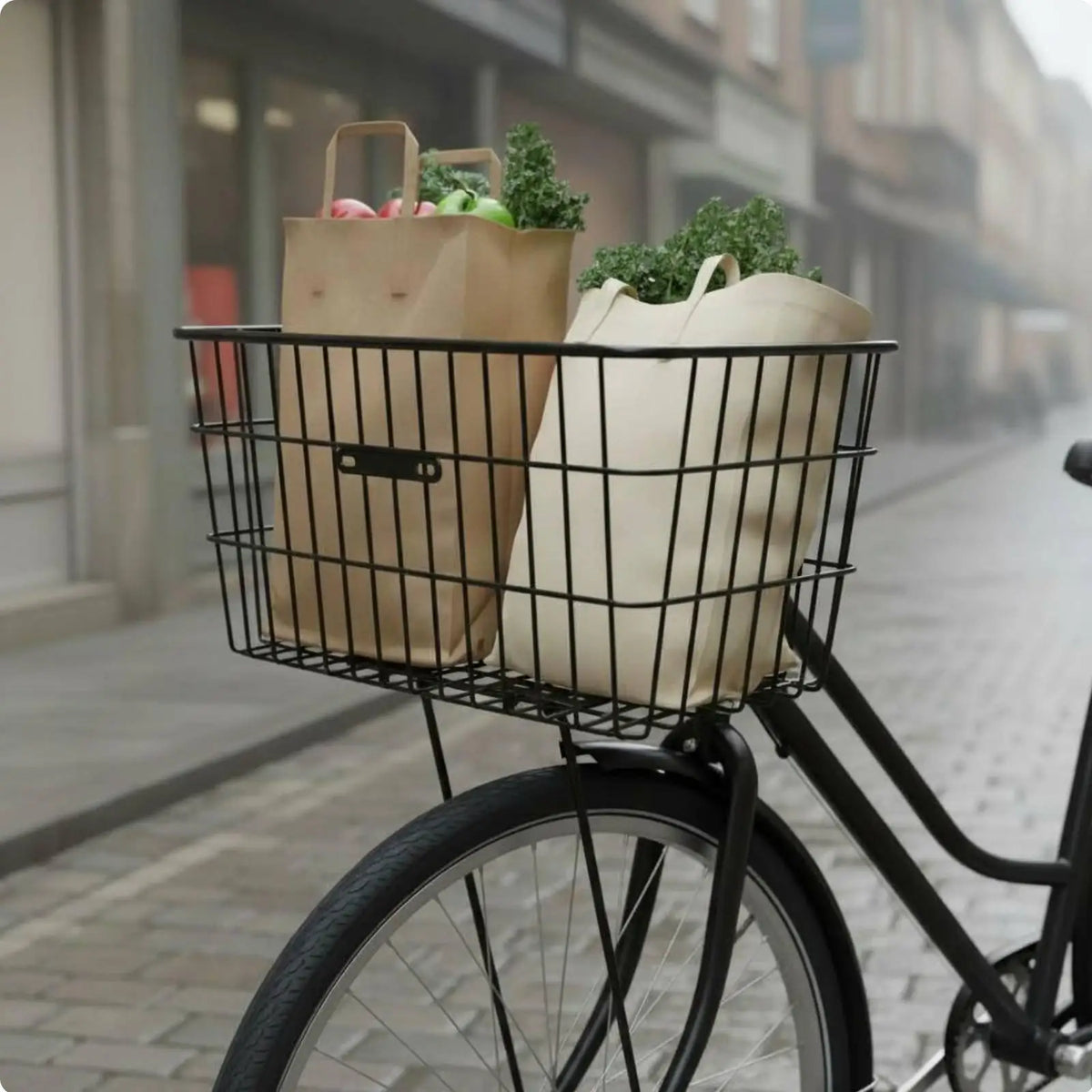 Steel Wire Bicycle Basket – Large Capacity Front & Rear Mount Bicycle Basket PLUSH