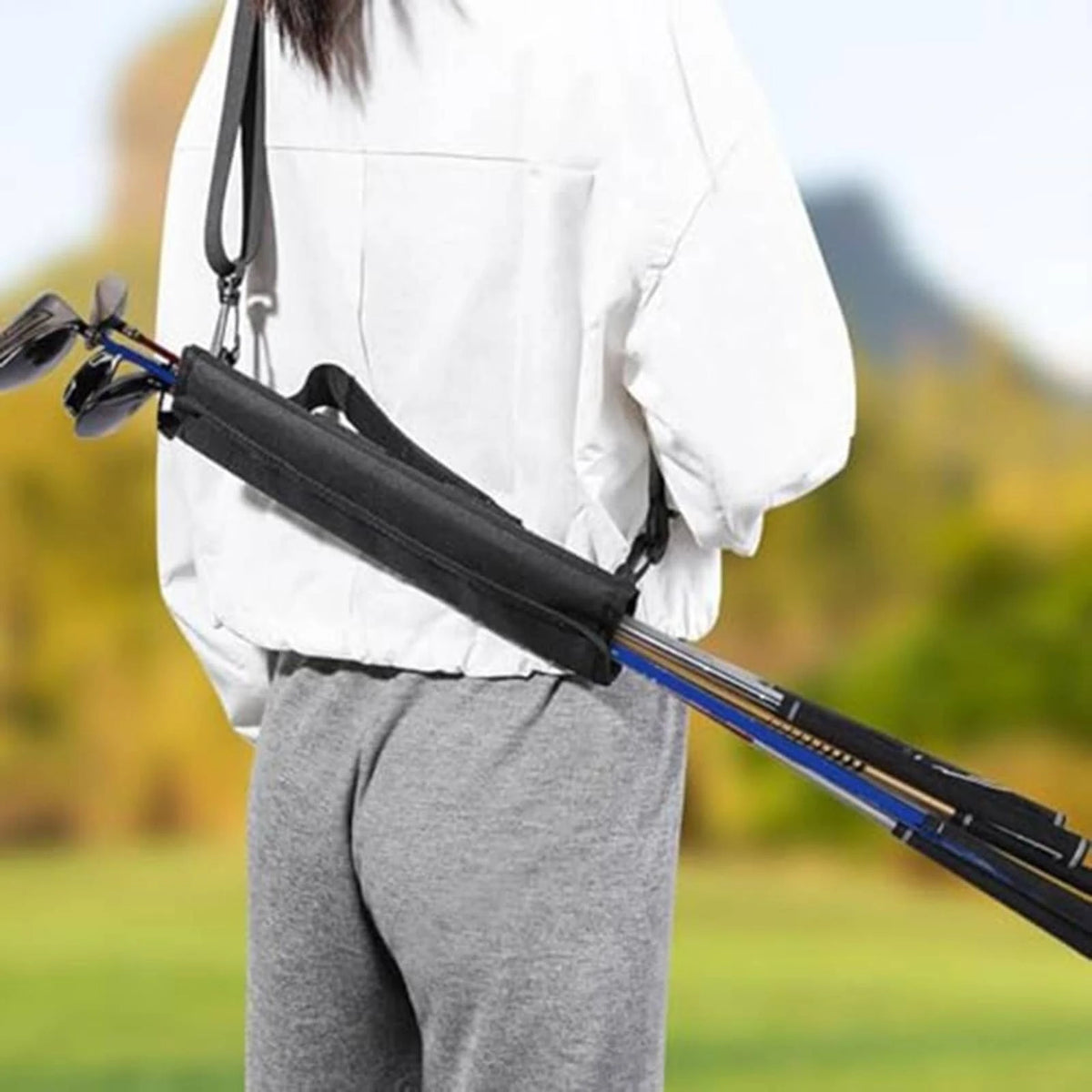 MagiDeal Crossbody Golf Bag | Compact Carry Bag Adjustable Strap Golf Carry Bag PLUSH