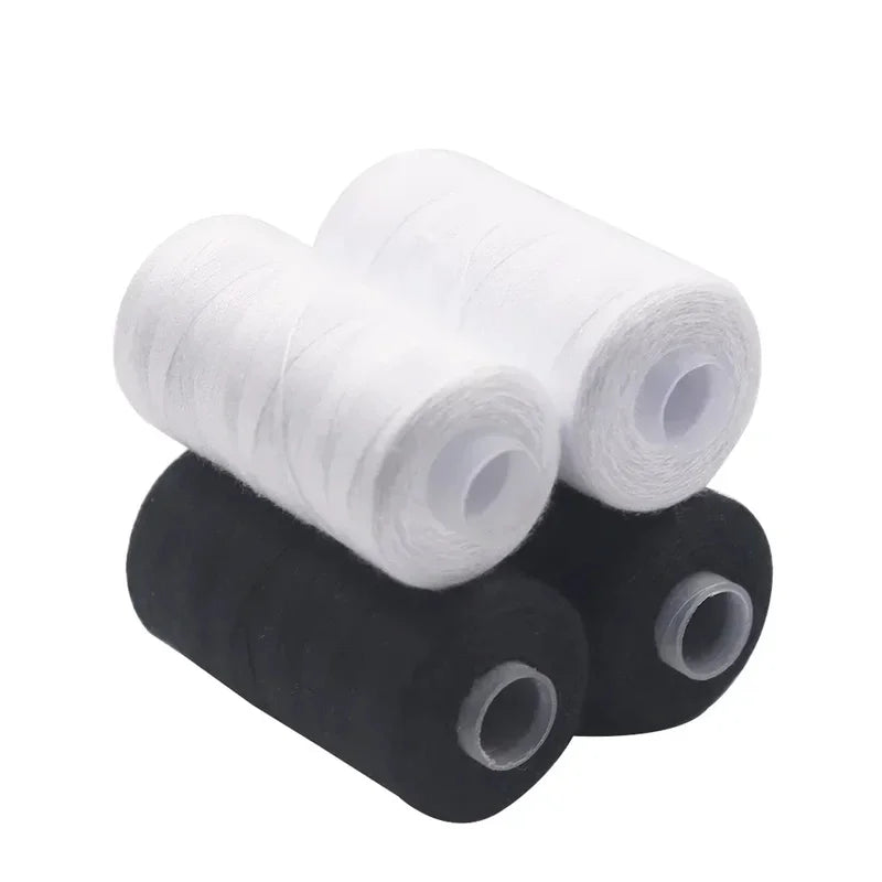 2Pcs 500M Polyester Sewing Thread Set – Black & White Polyester Sewing Thread PLUSH