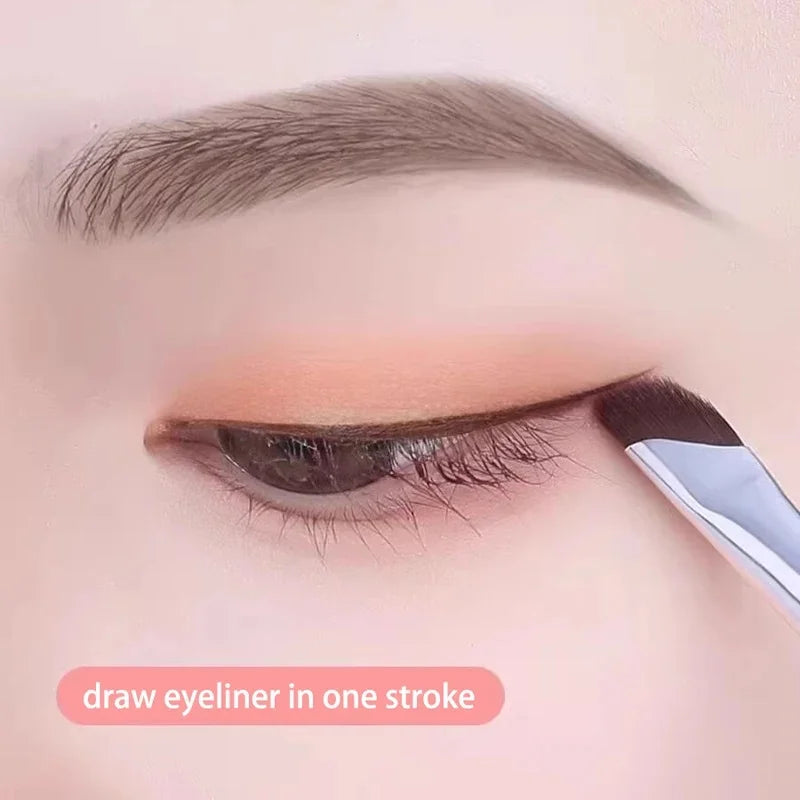 Sickle Eyeliner & Eyeshadow Detail Brush | Angled Brow Tool Eye Makeup Brush PLUSH