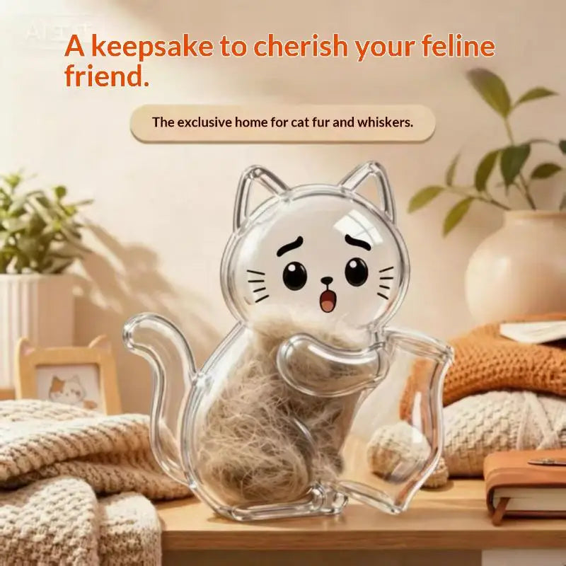 Transparent Cat Magnetic Storage Box – Pet Fur & Whisker Keepsake Pet Keepsake Storage PLUSH G