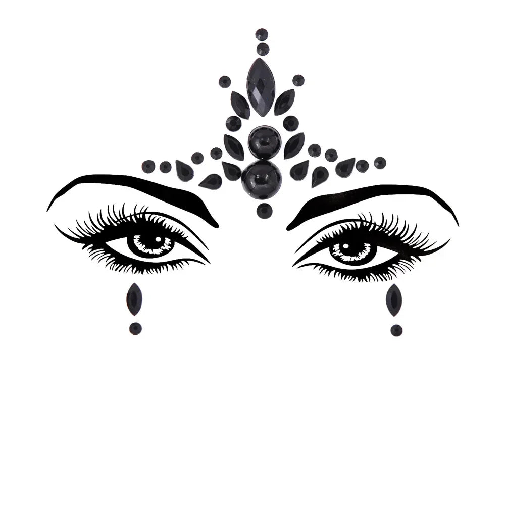 Crystal Face Gems Rhinestone Temporary Tattoo Stickers Face Gem Stickers PLUSH 59