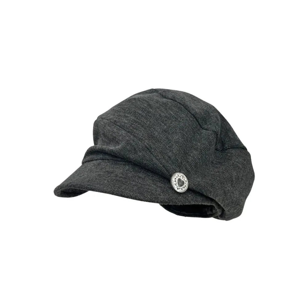 Women's Solid Color Newsboy Beret Octagonal Hat | All Seasons Newsboy Beret Hat PLUSH Black