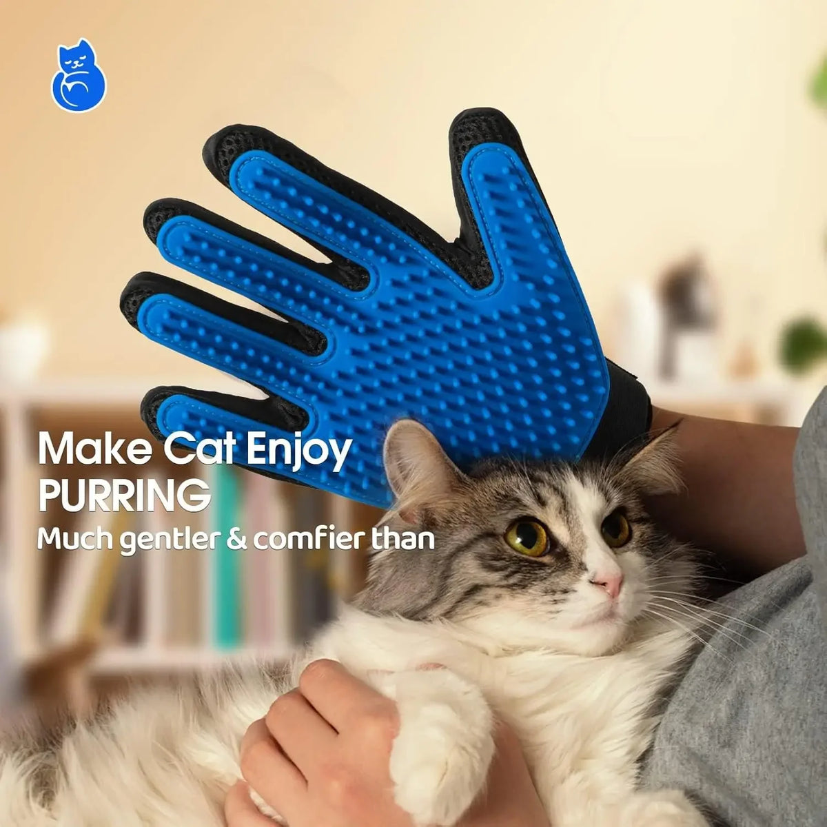Pet Grooming Glove – Dog & Cat Deshedding Massage Brush Pet Grooming Glove PLUSH