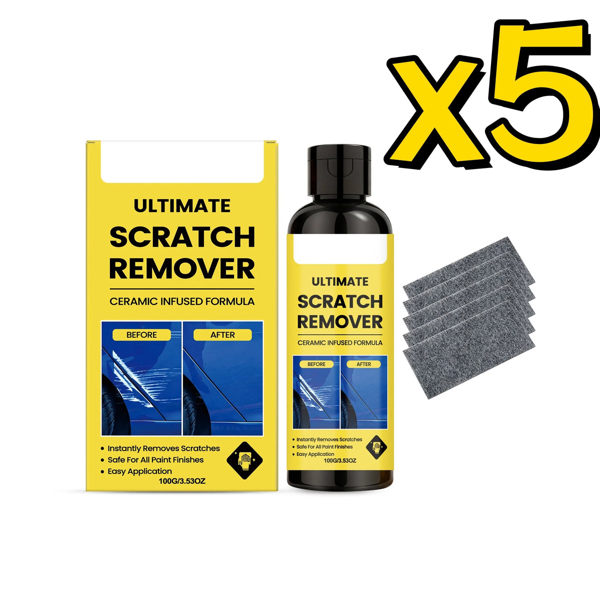 Nano Car Scratch Remover Kit – Polish & Restore All Paint Car Scratch Repair Kit PLUSH 5SET